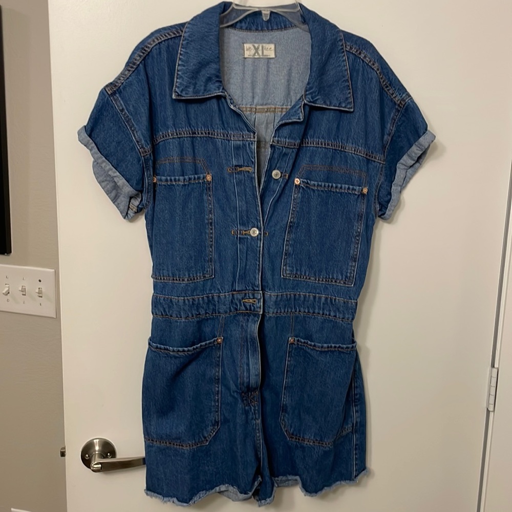 Free People Denim Romper